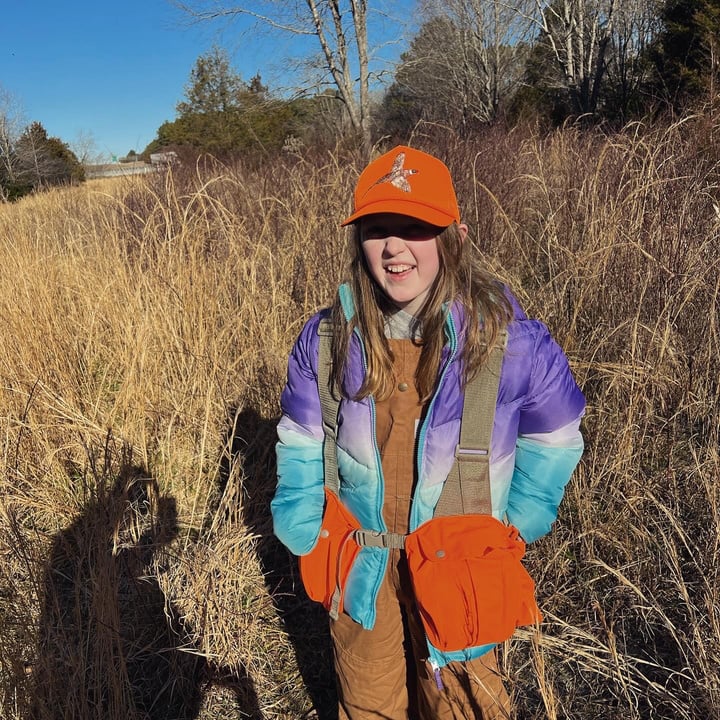 girl hunting quail